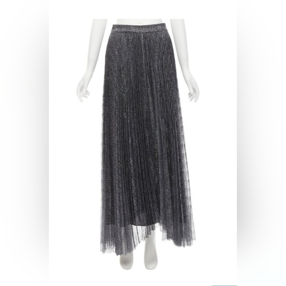 ALICE & OLIVIA Pleated Shimmer Skirt